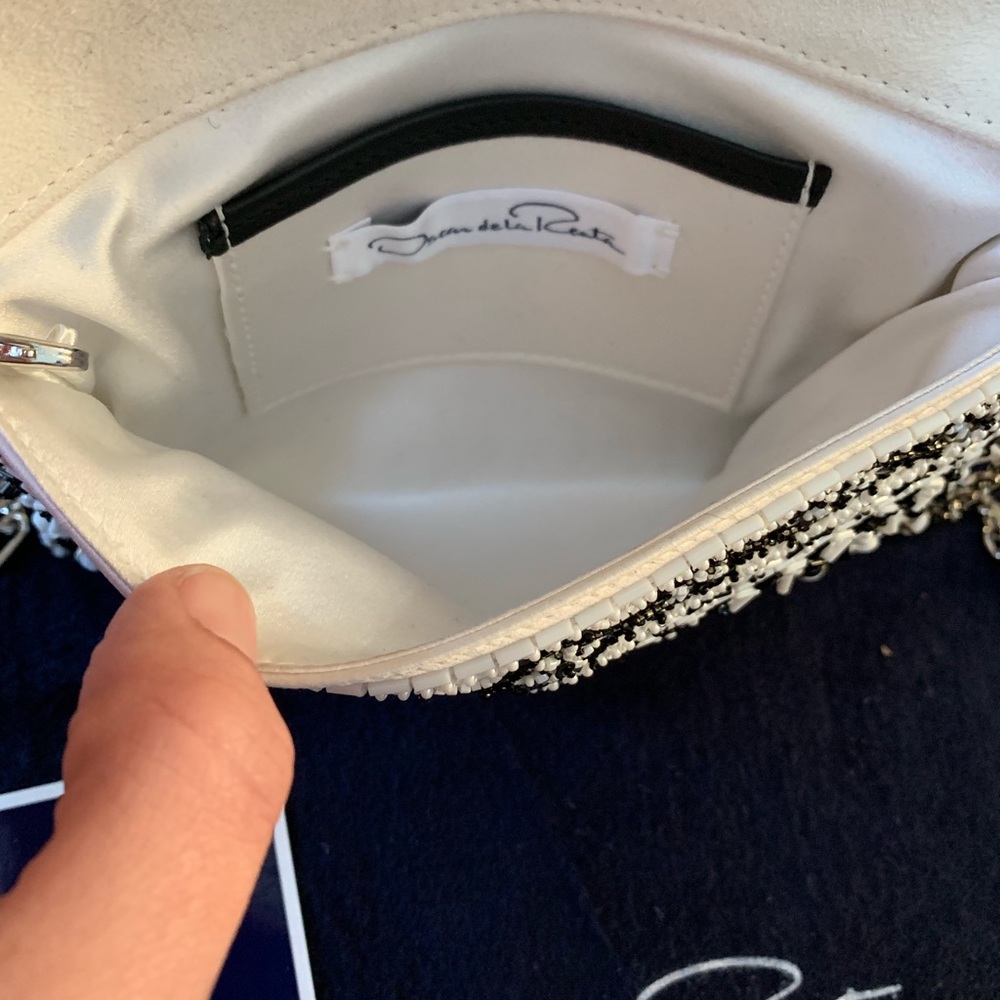 Oscar De La Renta Petite Bag Embroidered Satin - Picture 7 of 8